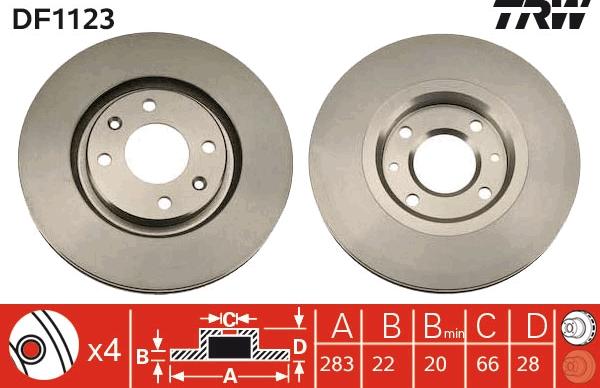 TRW DF1123 - Discofreno autozon.pro