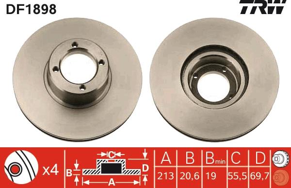 TRW DF1898 - Discofreno autozon.pro