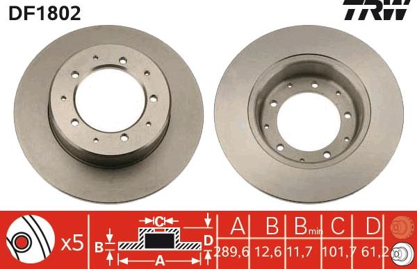 TRW DF1802 - Discofreno autozon.pro