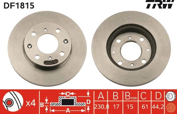 TRW DF1815 - Discofreno autozon.pro