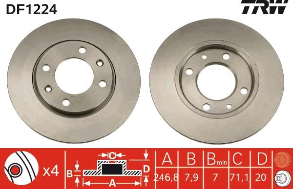 TRW DF1224 - Discofreno autozon.pro