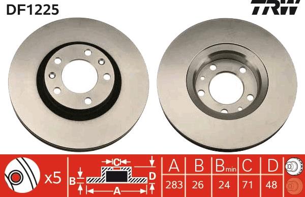 TRW DF1225 - Discofreno autozon.pro