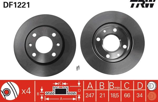 TRW DF1221 - Discofreno autozon.pro