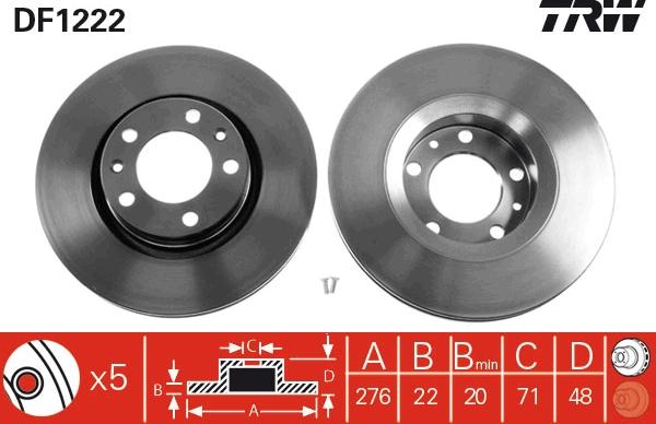 TRW DF1222 - Discofreno autozon.pro