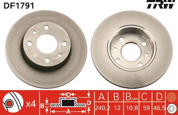 TRW DF1791 - Discofreno autozon.pro