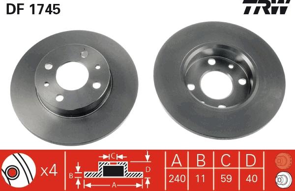 TRW DF1745 - Discofreno autozon.pro