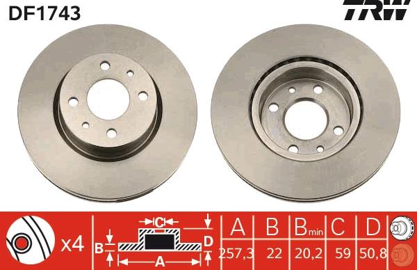 TRW DF1743 - Discofreno autozon.pro