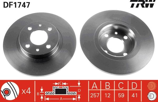 TRW DF1747 - Discofreno autozon.pro