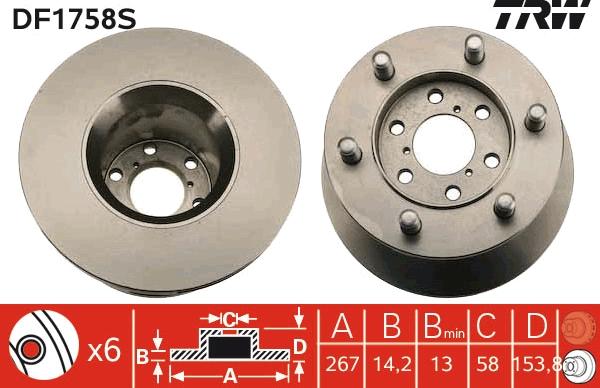 TRW DF1758S - Discofreno autozon.pro