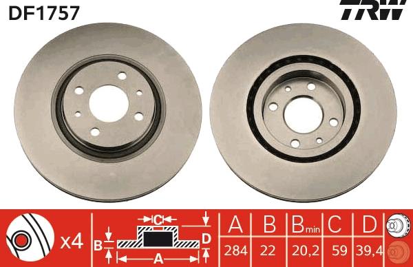 TRW DF1757 - Discofreno autozon.pro