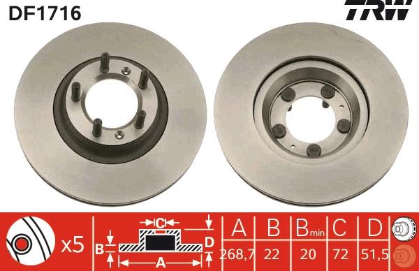 TRW DF1716 - Discofreno autozon.pro