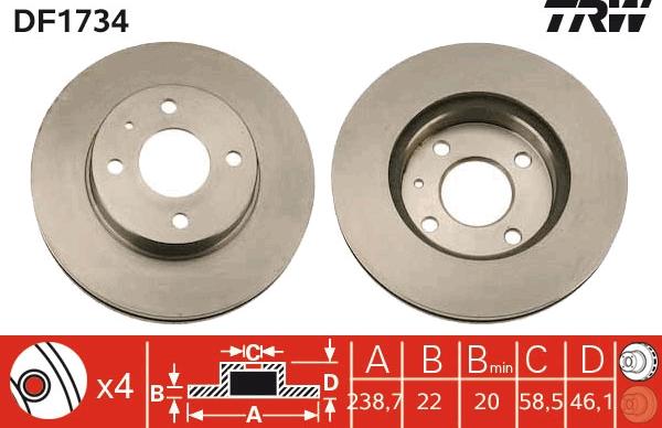 TRW DF1734 - Discofreno autozon.pro