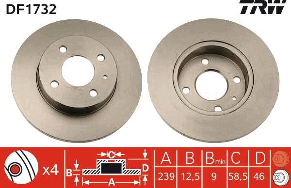 TRW DF1732 - Discofreno autozon.pro