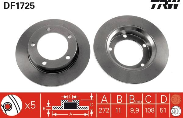 TRW DF1725 - Discofreno autozon.pro