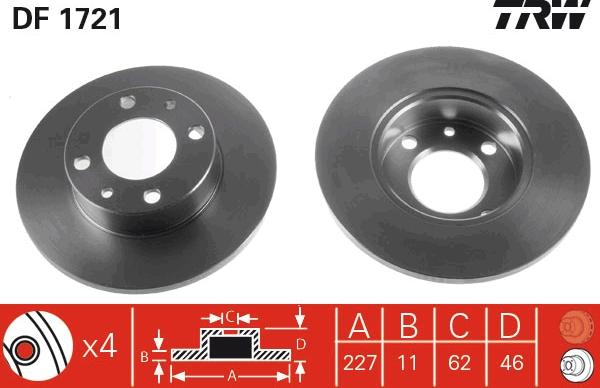 TRW DF1721 - Discofreno autozon.pro