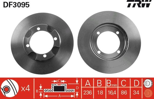 TRW DF3095 - Discofreno autozon.pro