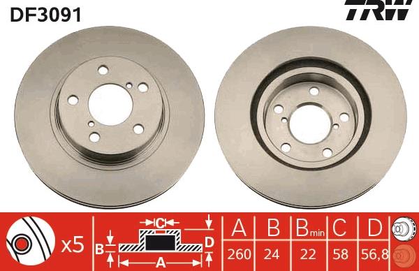 TRW DF3091 - Discofreno autozon.pro