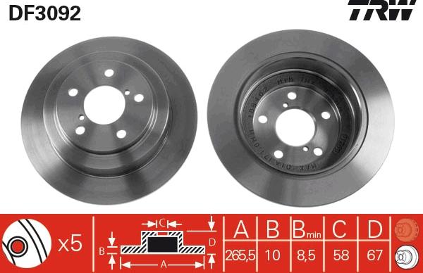 TRW DF3092 - Discofreno autozon.pro