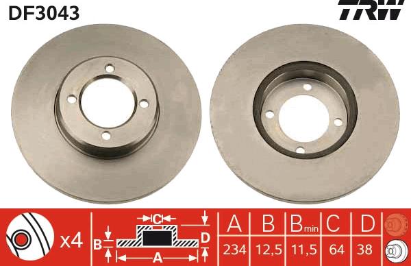 TRW DF3043 - Discofreno autozon.pro