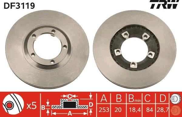 TRW DF3119 - Discofreno autozon.pro