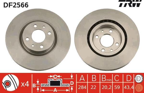 TRW DF2566 - Discofreno autozon.pro