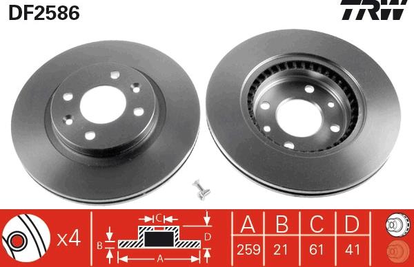 TRW DF2586 - Discofreno autozon.pro