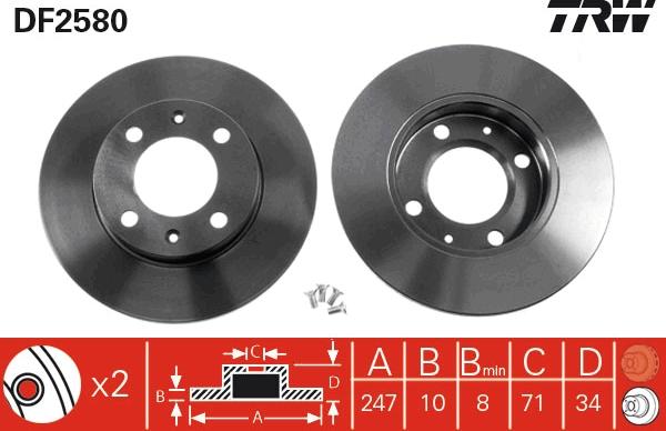 TRW DF2580 - Discofreno autozon.pro