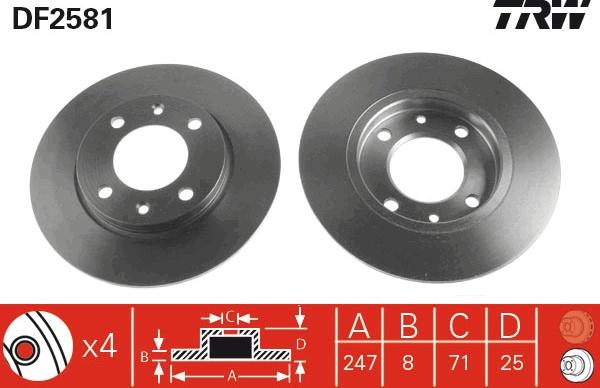 TRW DF2581 - Discofreno autozon.pro