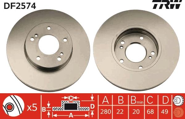 TRW DF2574 - Discofreno autozon.pro