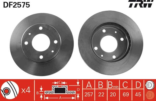 TRW DF2575 - Discofreno autozon.pro