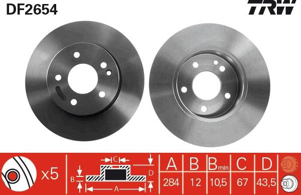 TRW DF2654 - Discofreno autozon.pro