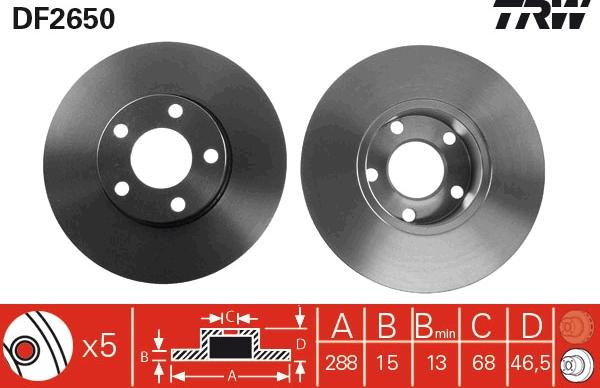 TRW DF2650 - Discofreno autozon.pro