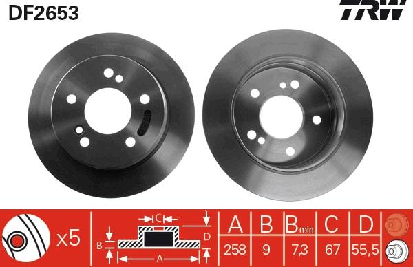 TRW DF2653 - Discofreno autozon.pro