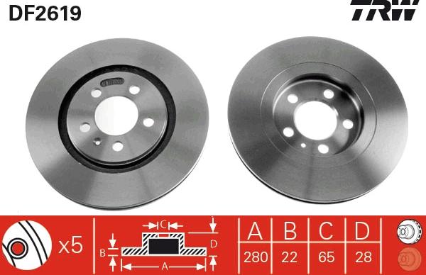 TRW DF2619 - Discofreno autozon.pro