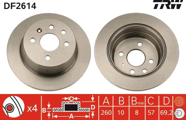 TRW DF2614 - Discofreno autozon.pro