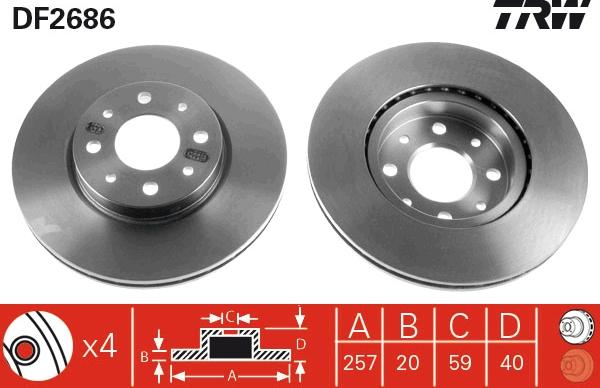 TRW DF2686 - Discofreno autozon.pro