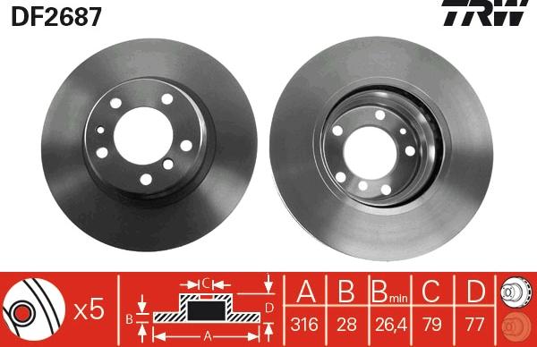 TRW DF2687 - Discofreno autozon.pro