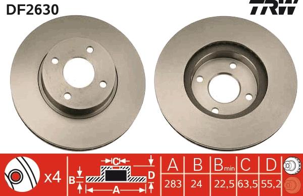 TRW DF2630 - Discofreno autozon.pro