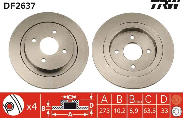 TRW DF2637 - Discofreno autozon.pro