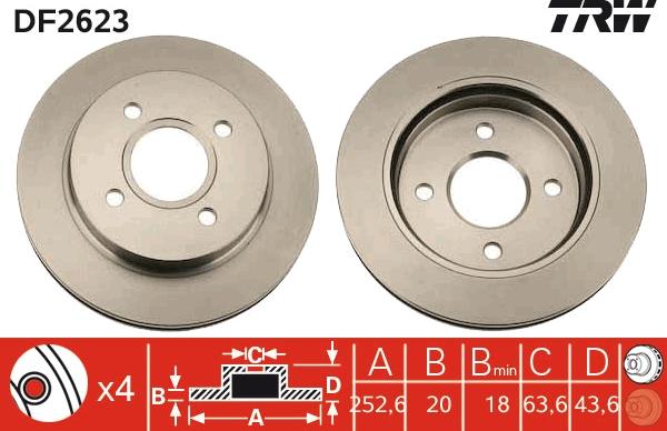 TRW DF2623 - Discofreno autozon.pro