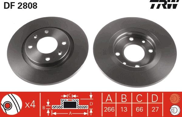 TRW DF2808 - Discofreno autozon.pro