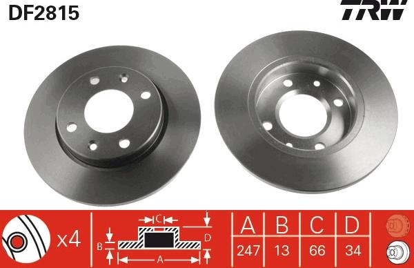 TRW DF2815 - Discofreno autozon.pro