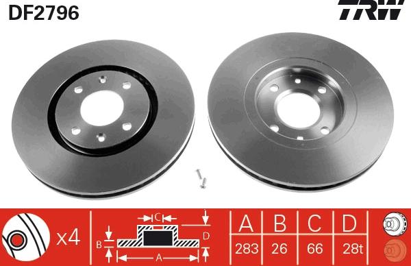 TRW DF2796 - Discofreno autozon.pro