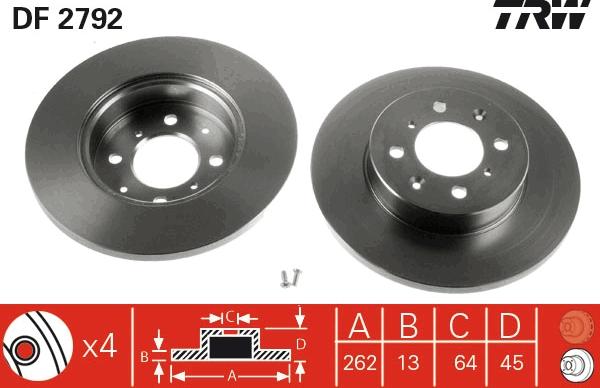 TRW DF2792 - Discofreno autozon.pro