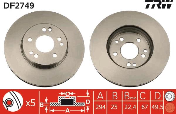 TRW DF2749 - Discofreno autozon.pro