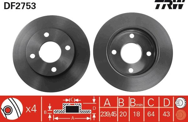 TRW DF2753 - Discofreno autozon.pro