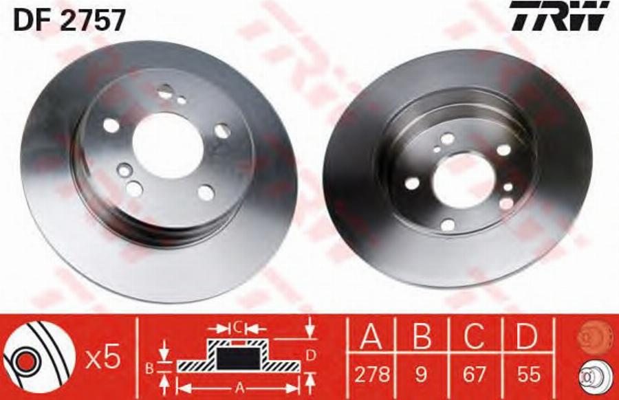 TRW DF2757BP - Discofreno autozon.pro