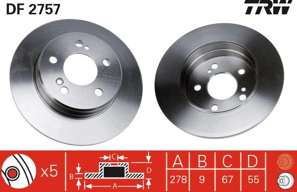 TRW DF2757 - Discofreno autozon.pro