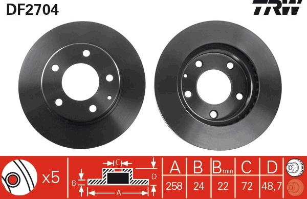 TRW DF2704 - Discofreno autozon.pro