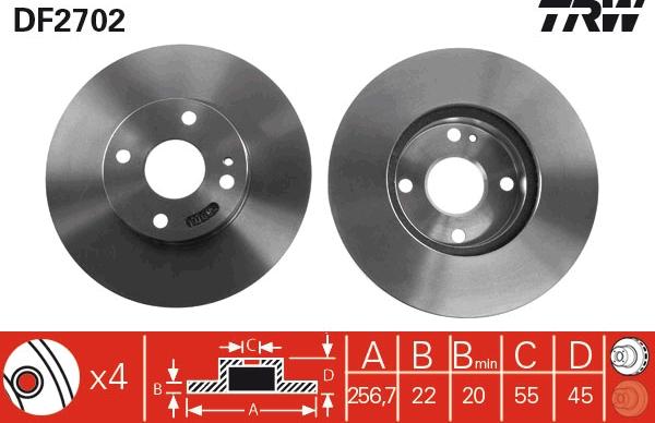 TRW DF2702 - Discofreno autozon.pro